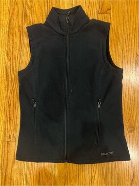 Marmot Black Fleece Full Zip Vest Women’s M Medium Outdoor Hiking